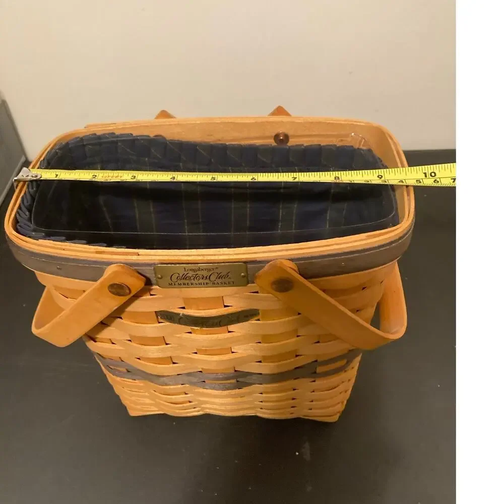 Longaberger Woven Basket Collectors Club 2000 Charter Membership w/ liner 9.75